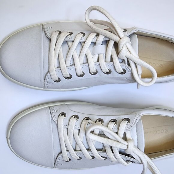Ecco Soft 7 Sneakers Women's Size 8.5 Shoes White Leather EU39 - Picture 5 of 10